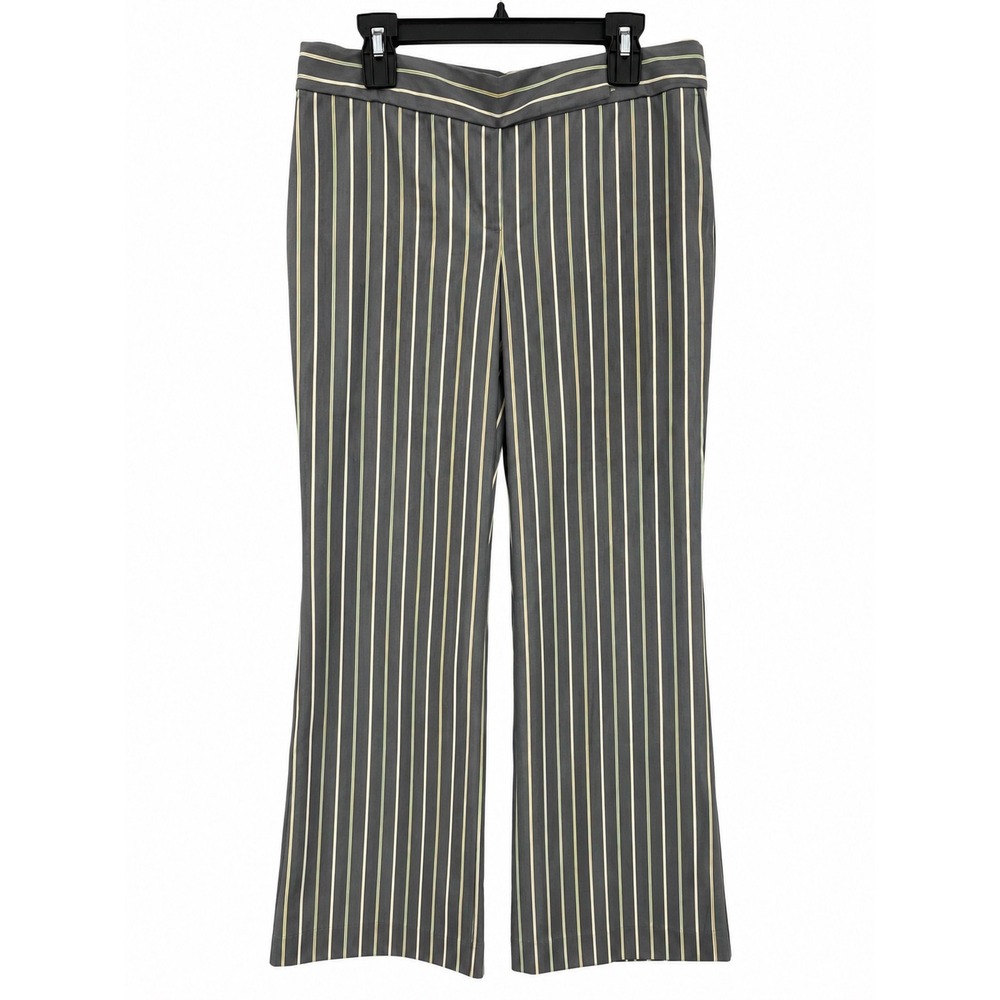 Express Design Studio The Editor Pinstripe Dress Pants Gray Green Size 2